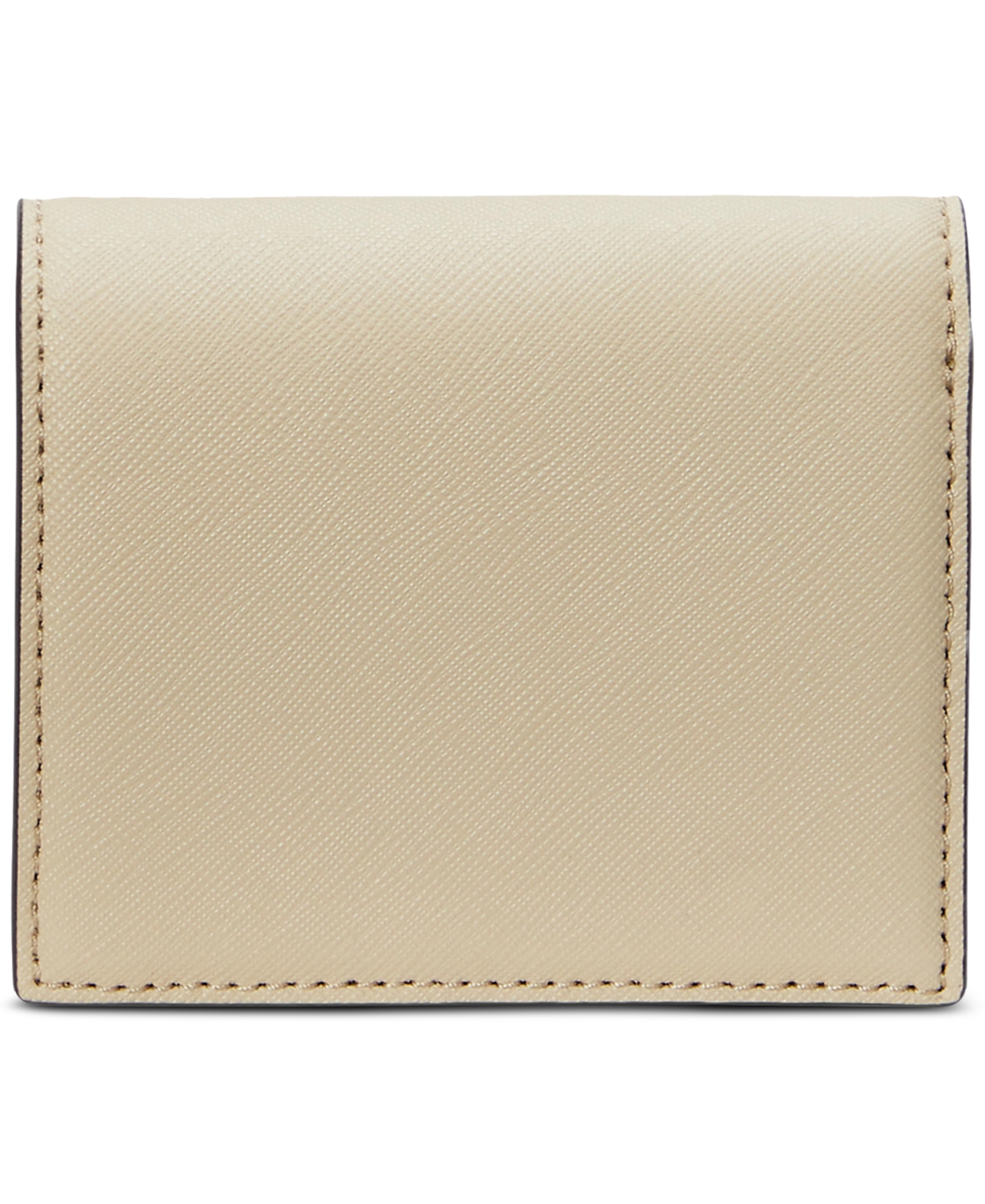 Ralph Lauren Crosshatch Leather Compact Wallet In Birch Tan