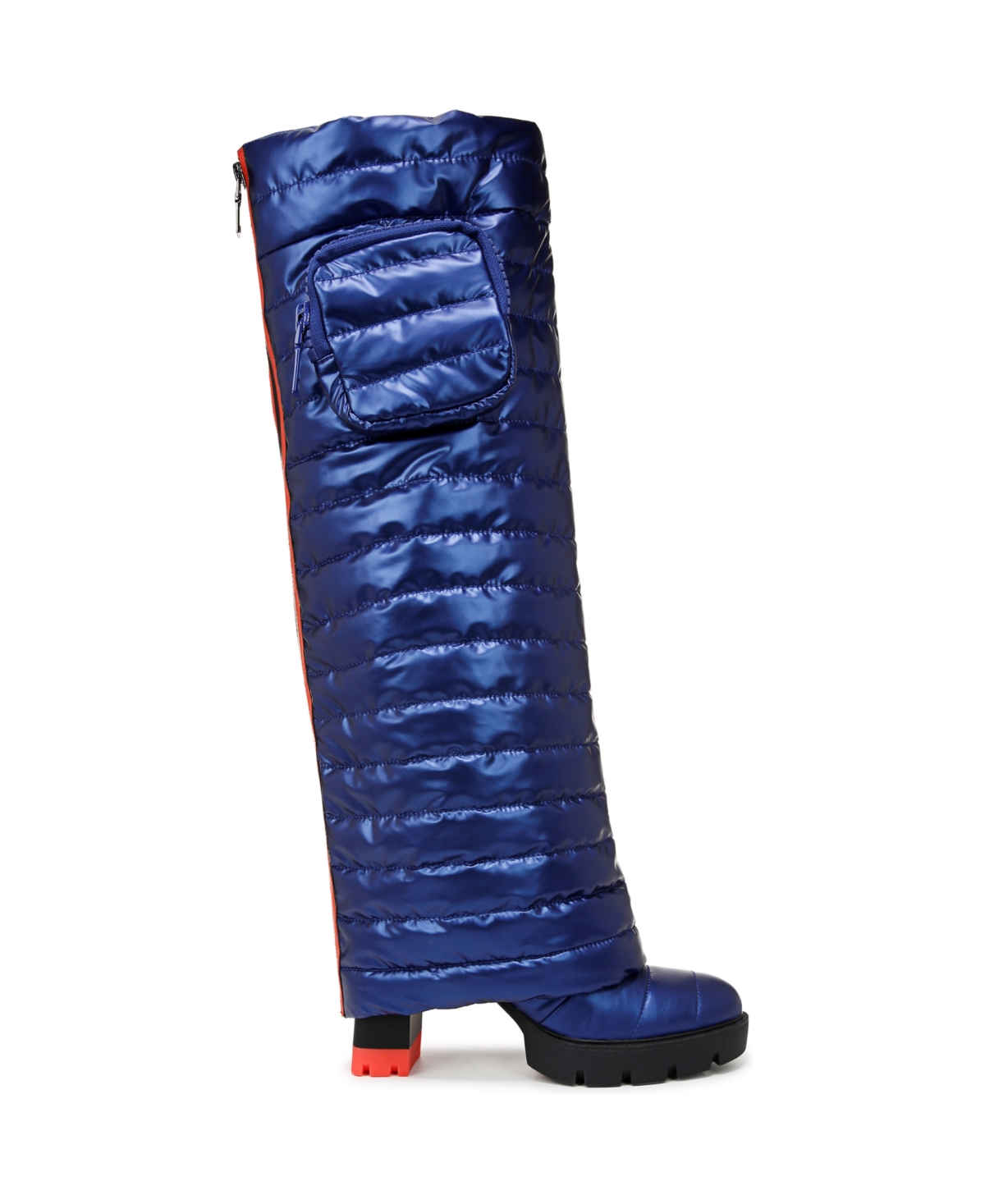Naturalizer Crosswalk (attachable Legwarmer) Cold Weather Water Resistant Booties In Electric Blue High Shine Nylon