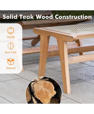 Mid Century Modern Accent Chair with Ottoman Teak Wooden Frame Farmhouse