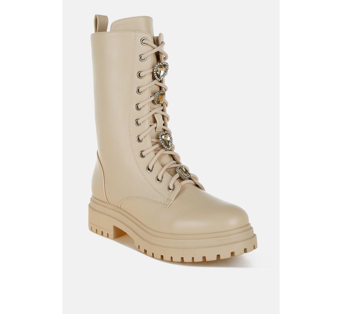 Nimba Rhinestone jewelled Chunky Boots