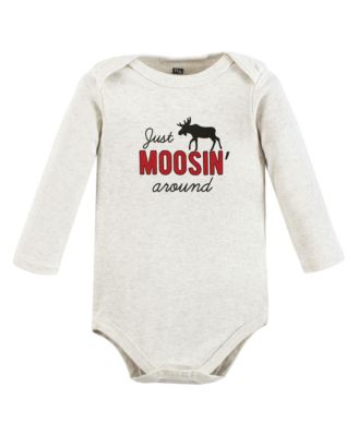 Five-Piece Collection of Long-Sleeve Cotton Bodysuits