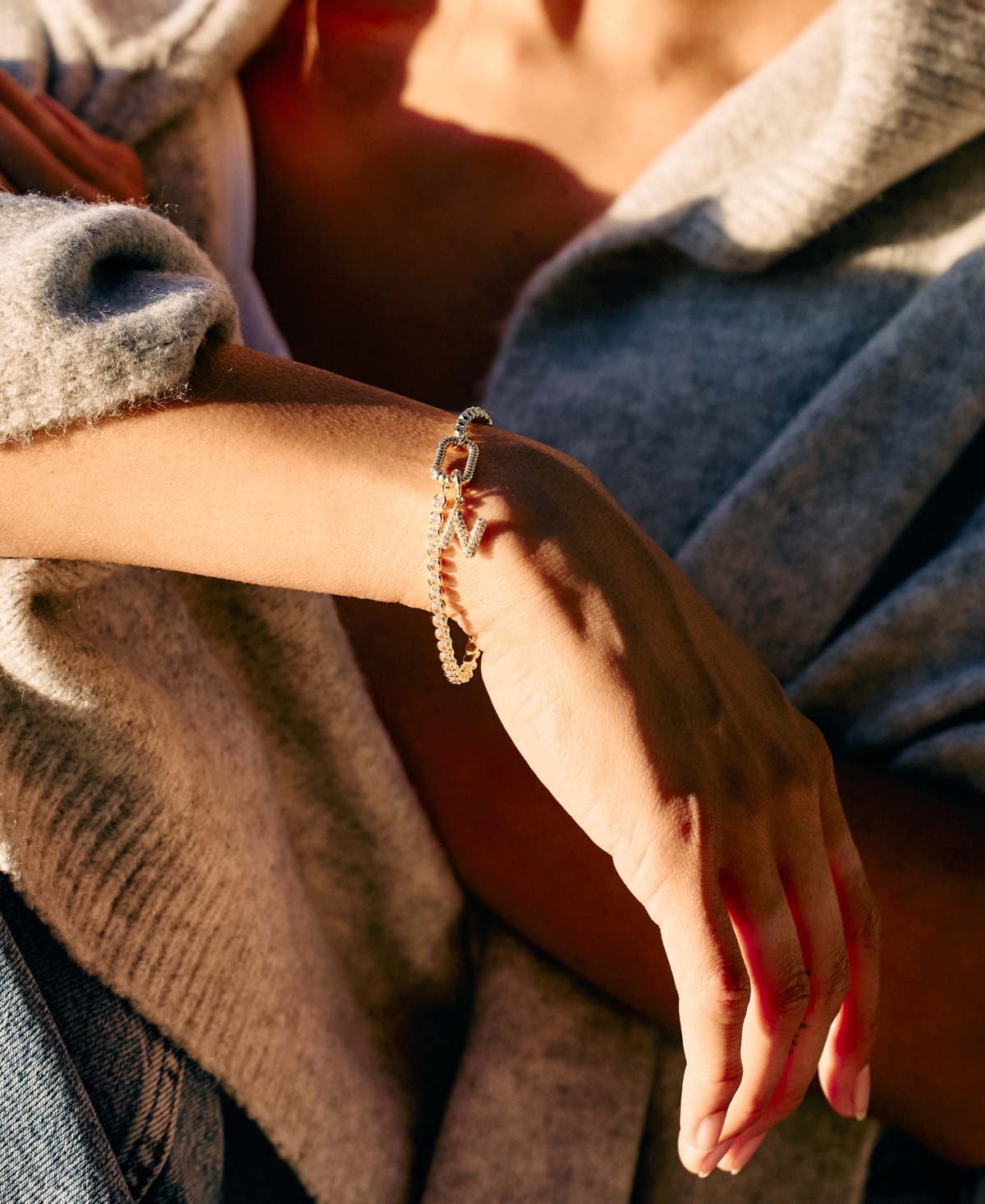 BROOK & YORK PETRA INITIAL TENNIS BRACELET