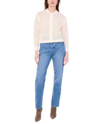 Women's Long-Sleeve Pointelle Cardigan