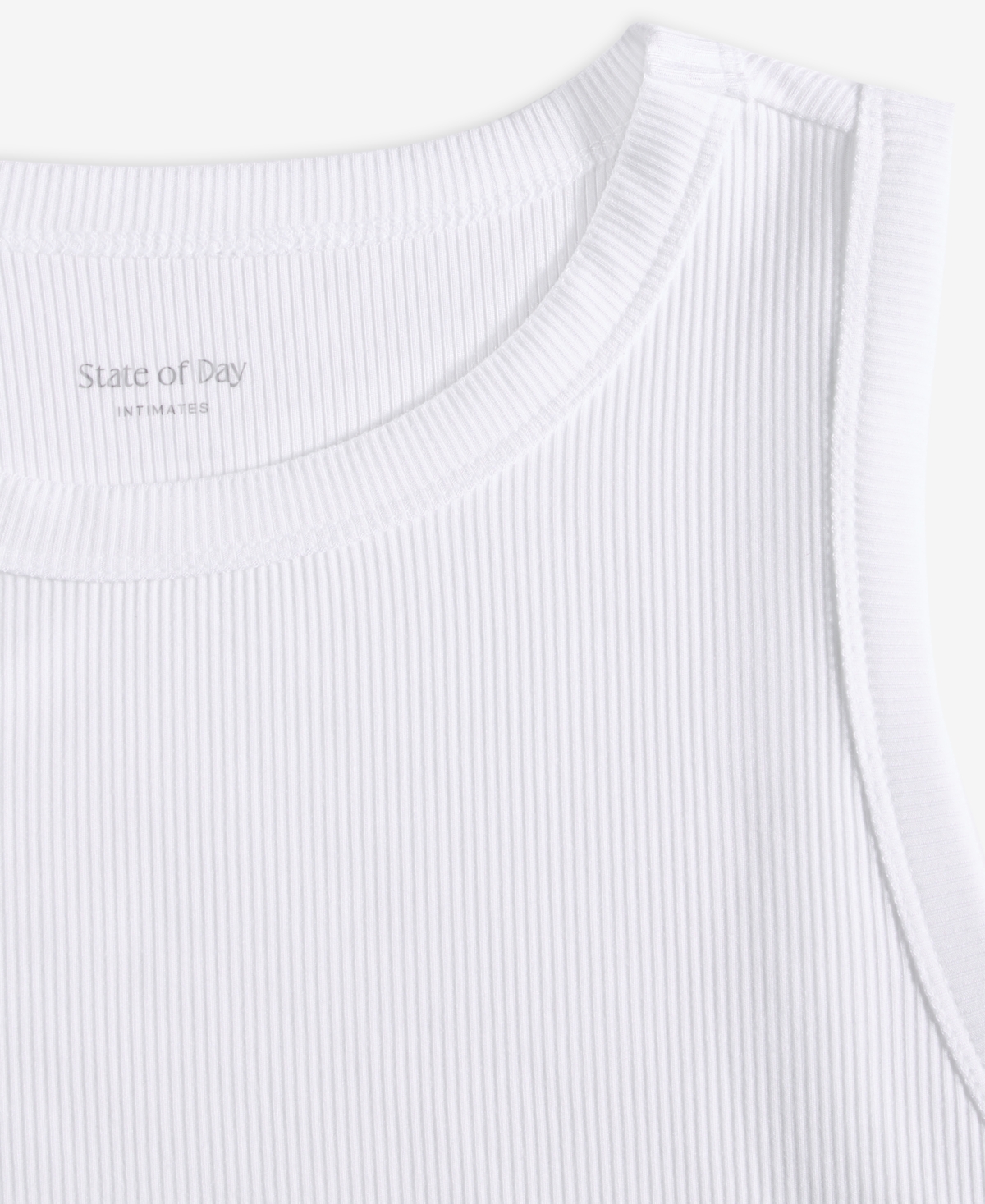 State Of Day Women's Ribbed High-neck Sleep Tank Xs-3x, Exclusively At Macy's In Bright White