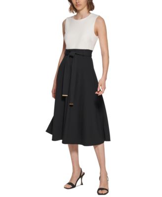 Women's Belted A-Line Dress
