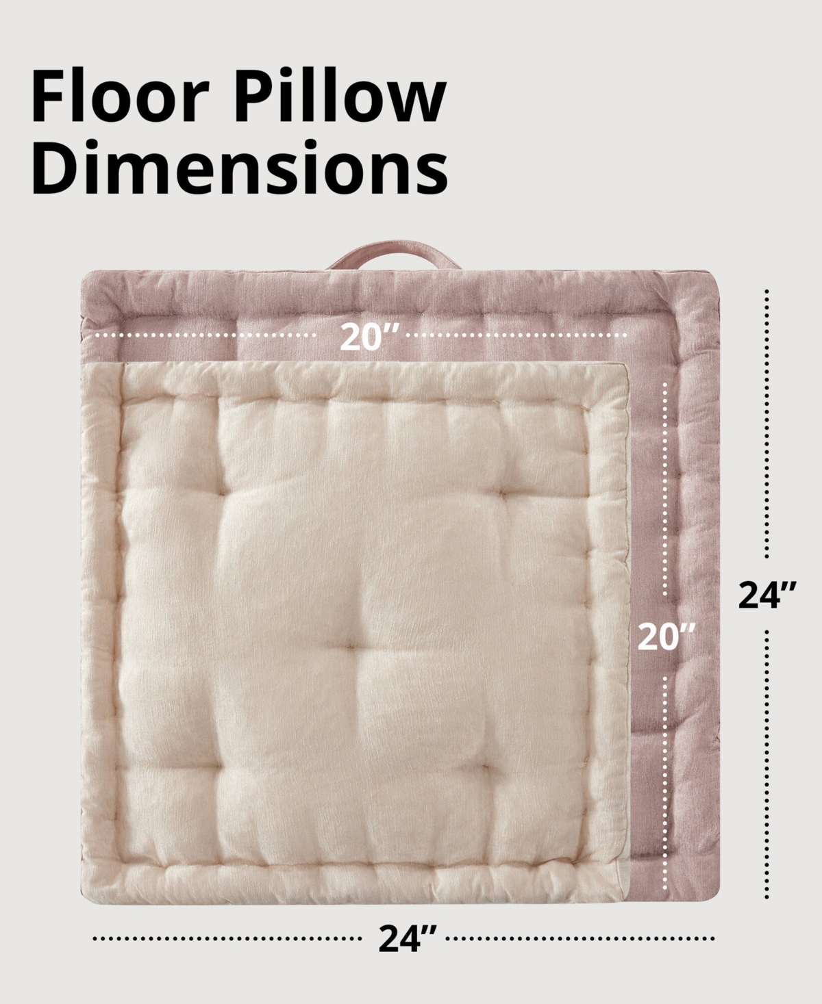 Intelligent Design Azza Chenille Square Floor Pillow Cushion, 24" X 24" In Blush