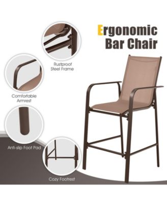 3 Pieces Outdoor Patio Bar Table Stool Set