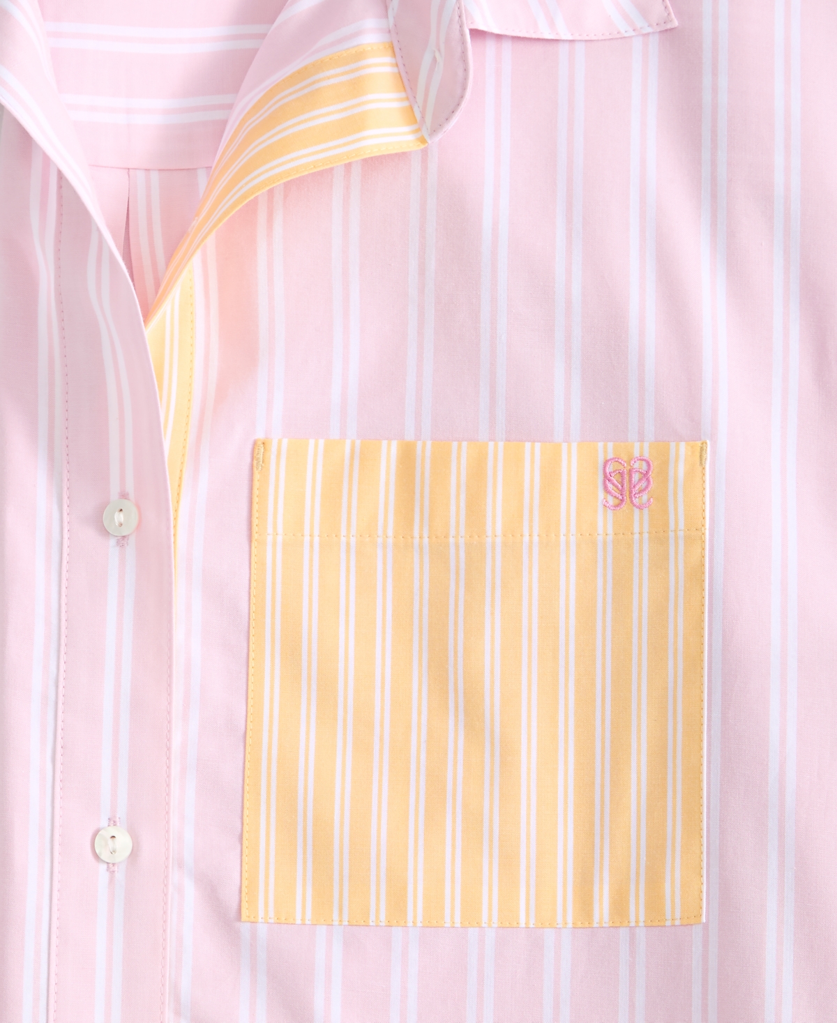 State Of Day Women's Colorblocked Striped Boxer Pajama Set, Exclusively At Macy's In Parfait Pink