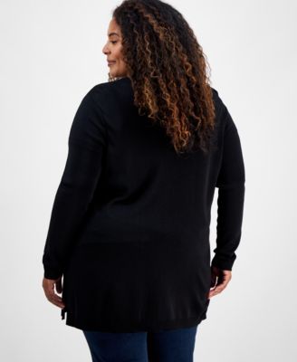 Plus Size Open-Front Cardigan Sweater