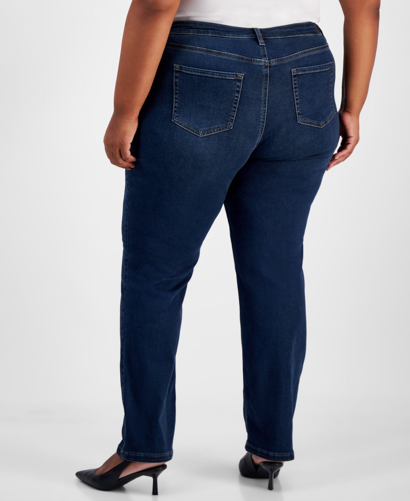 Женские джинсы Jones New York Plus Size Lexington Straight-Leg, цвет: Варёный — фото 4