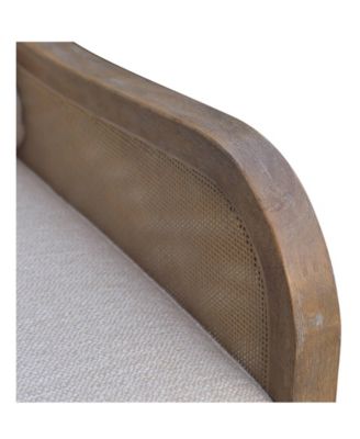 28" Wood Morgan Wide Cane Accent Chair with Removable Back Cushion