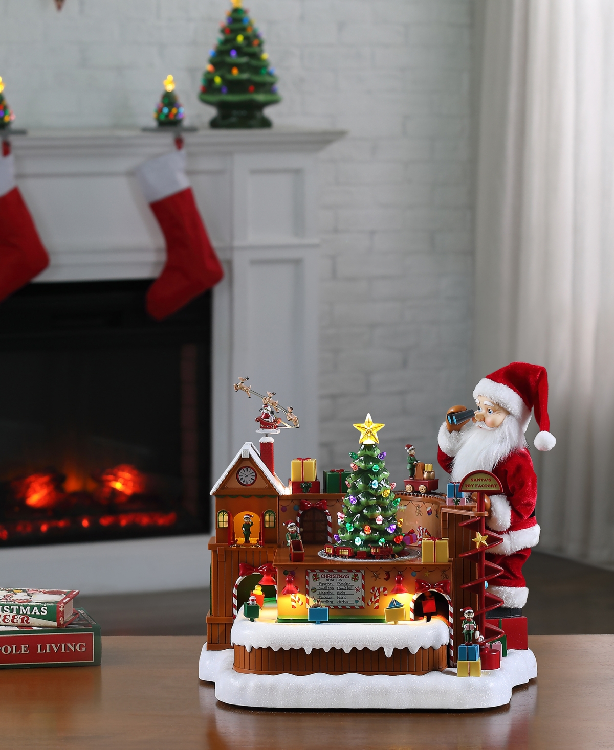 Mr. Christmas 15" Animated Santa's Toy Factory Workshop In Multi