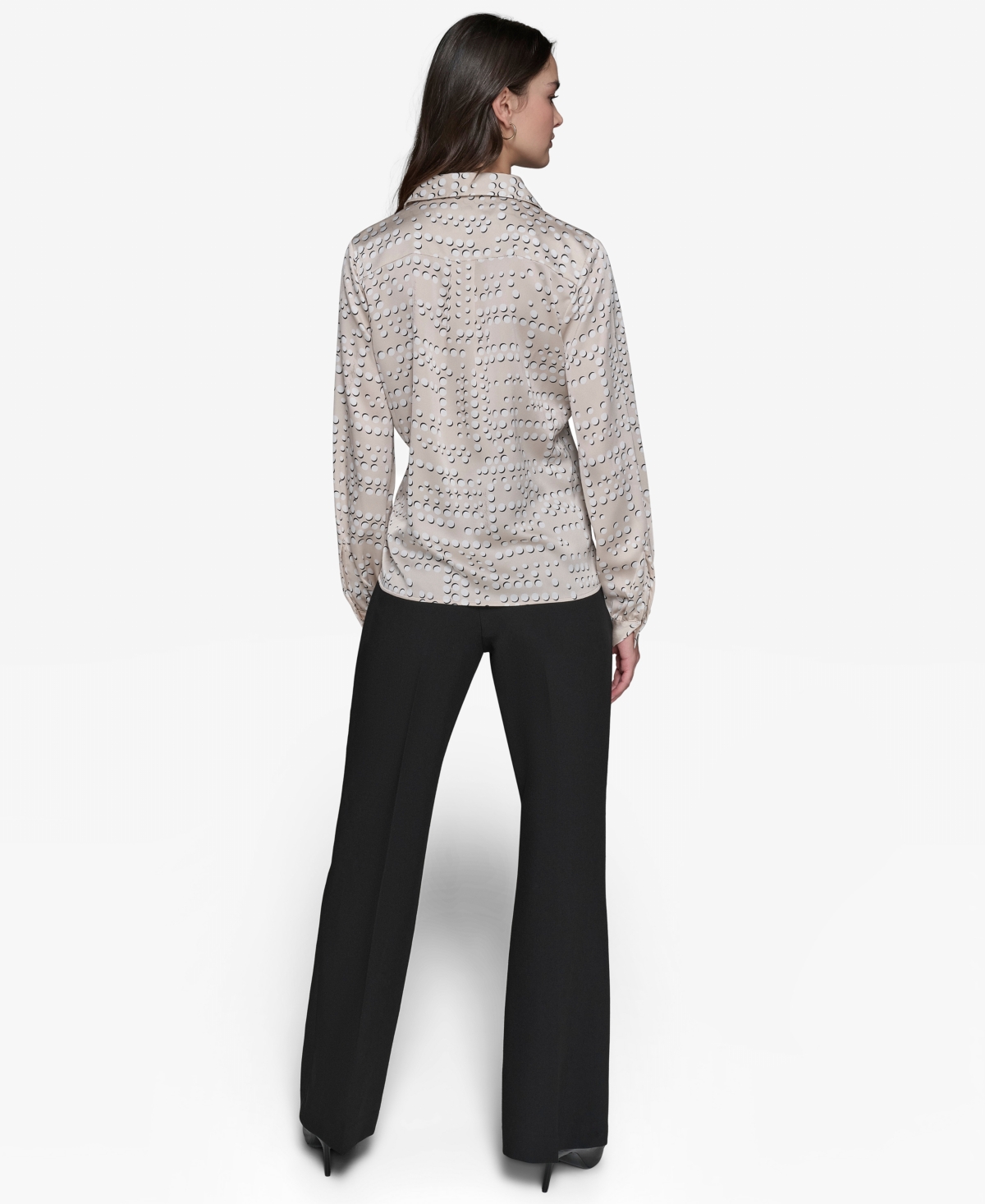 Karl Lagerfeld Paris Women's Ruffled Dot-Print Blouse