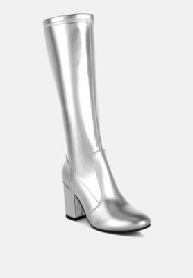 Womens Halara Metallic Pleather Long Boots