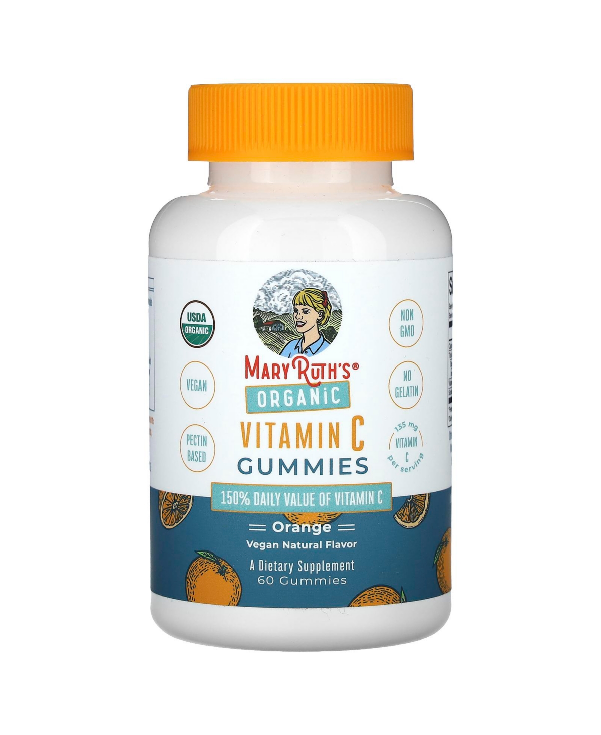 Organic Vitamin C Gummies Orange - 60 Gummies (45 mg per Gummy)