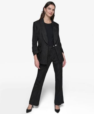 Women's Jacquard Shawl-Collar Blazer
