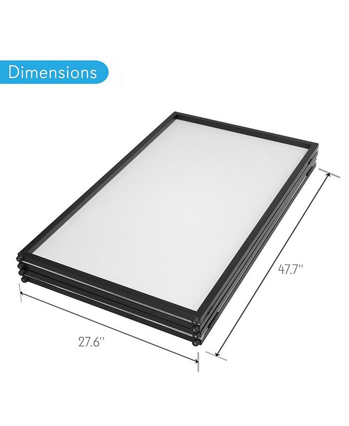 Pyle DJ Booth Facade Screen Cover Scrim Panel, Foldable 4-Panel Steel Frame with Lycra Fabric - White, PDJFAC10 - White