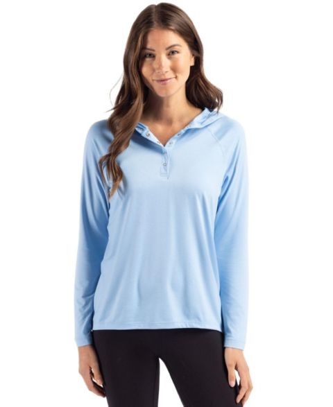 Женские рубашки Cutter & Buck Women's Coastline Epic Comfort Recycled Hooded Shirt