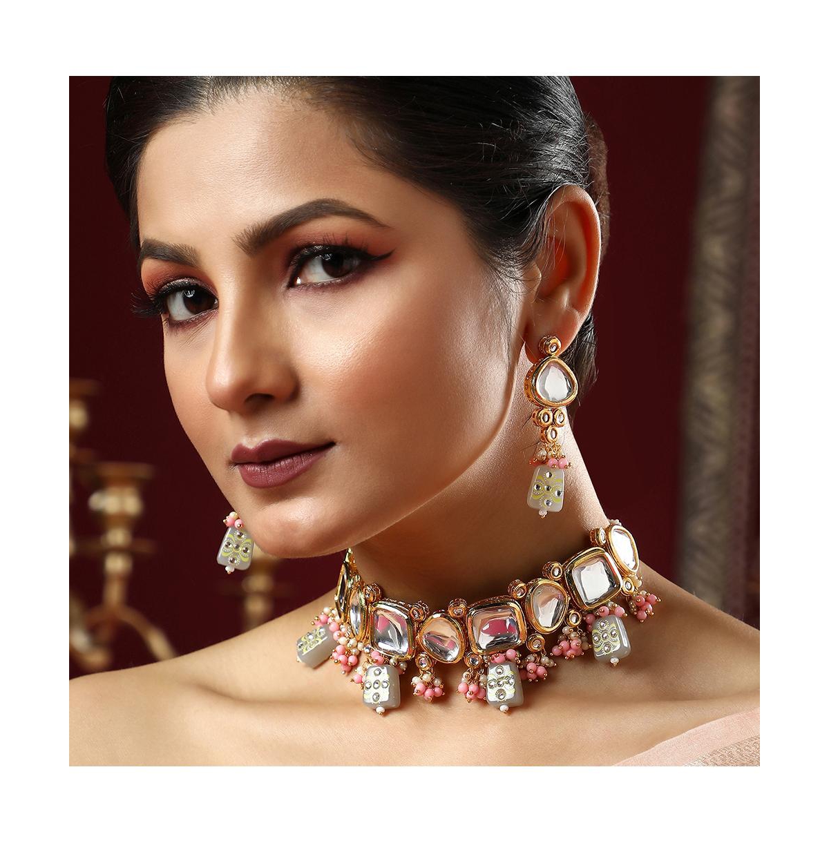 Sohi Women's The Azra Jewellery Set In Pink
