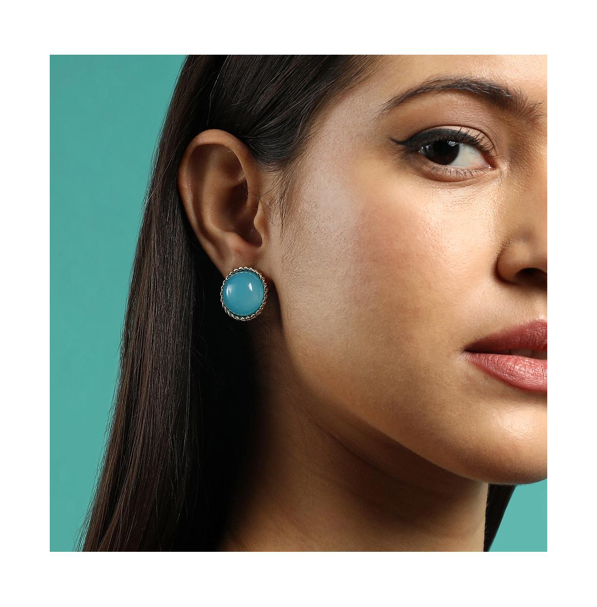 Sohi Women's The Santorini Stud Earrings In Blue