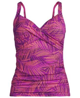 Women's V-Neck Wrap Underwire Tankini Swimsuit Top