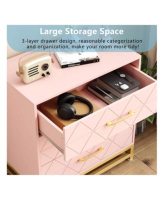 3-Pc Wood Dresser with Storage Drawers – Modern Bedroom Chest