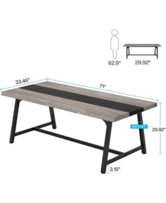 71" Executive Desk, Large Office Computer Desk, [Spacious Work Area] Modern Simple Workstation Writing Table Study Desk for Home Office