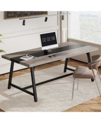 71" Executive Desk, Large Office Computer Desk, [Spacious Work Area] Modern Simple Workstation Writing Table Study Desk for Home Office