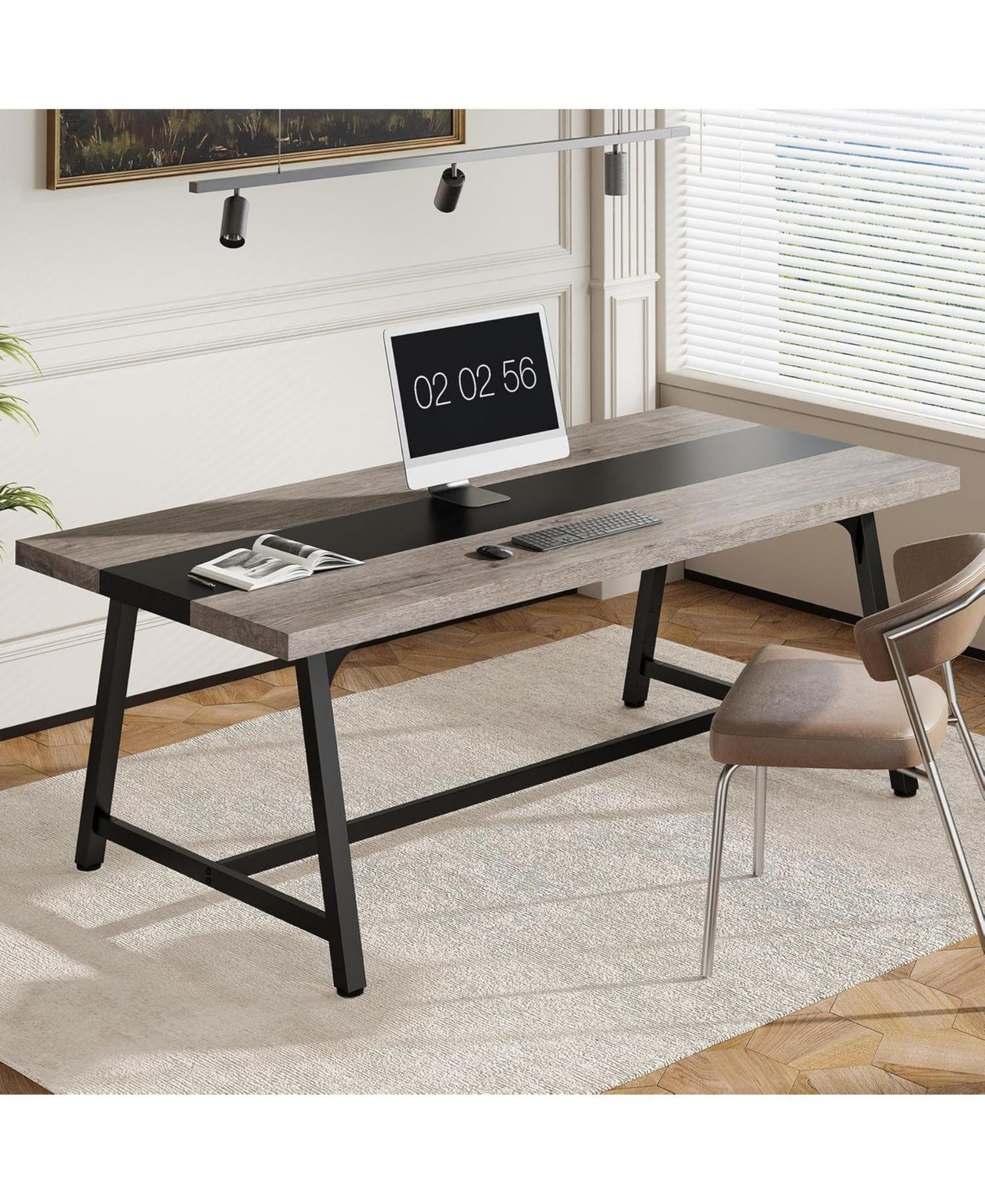 Tribesigns Executive Desk, Large Office Computer Desk, [Spacious Work Area] Modern Simple Workstation Writing Table Study Desk for Home Office - G
