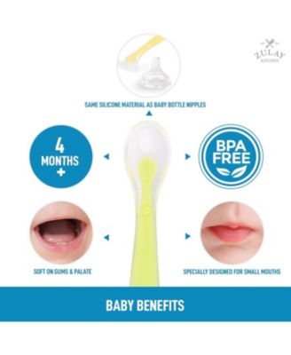 6 Pack Silicone Baby Spoon - First Stage Baby Feeding Spoon