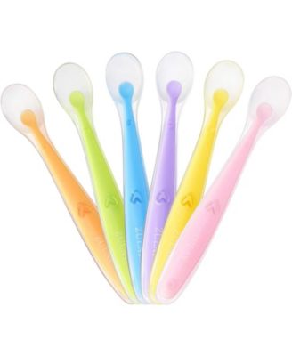6 Pack Silicone Baby Spoon - First Stage Baby Feeding Spoon