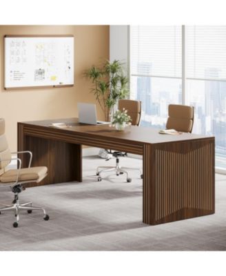 79-Inch Extra Long Desk, Two Person Desk Double Desk for Home Office, Wooden Long Computer Desk, Writing Table Study Desk for Office
