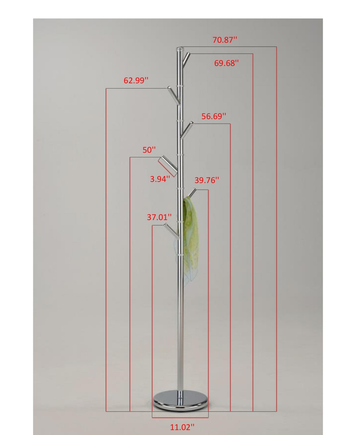 Kings Brand Furniture Metal Freestanding Hall Tree Coat Rack Stand for Bedroom, Hallway, Entrance, Office, for Hats, Coats, Scarves, Handbags