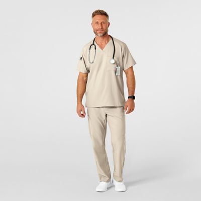 Men's W123 Flat Front Cargo Scrub Pant