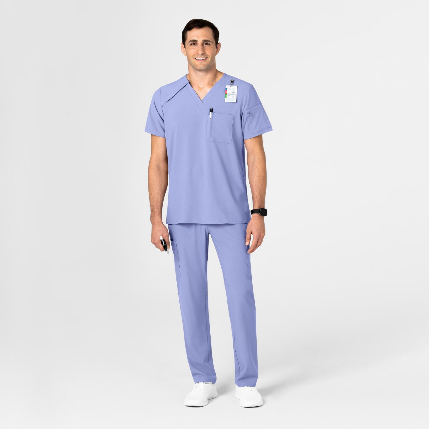 Мужской топ Wink Renew EZ Zip Scrub, цвет: Синий — фото 3