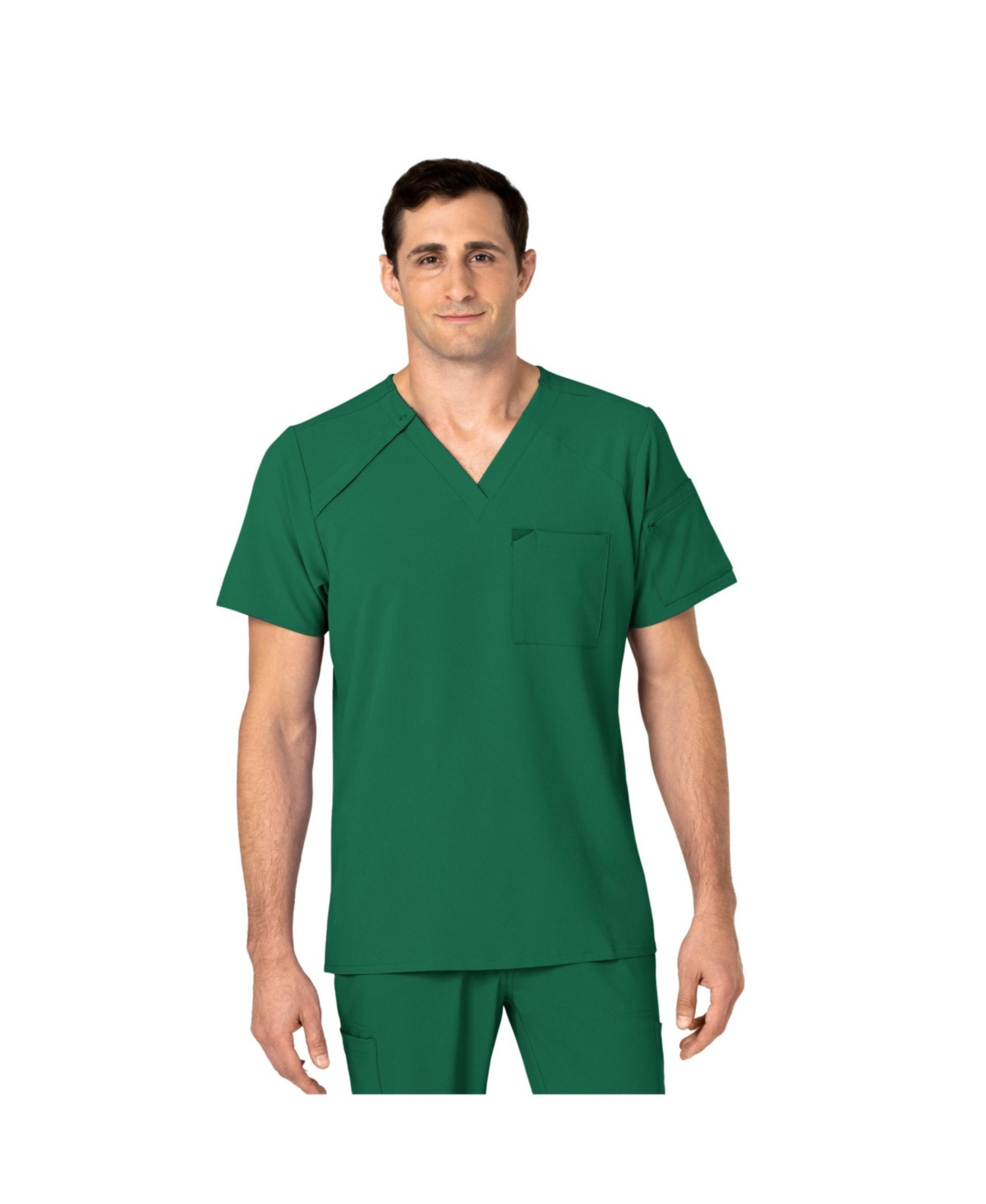 Big & Tall Renew Ez Zip Scrub Top - Ceil blue