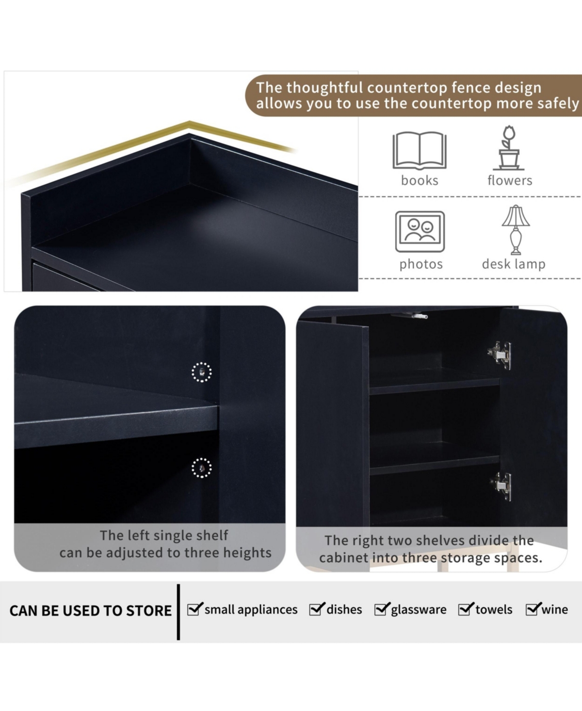 Slickblue Elegant Modern Sideboard Buffet Cabinet with Ample Storage for Dining Room and Entryway