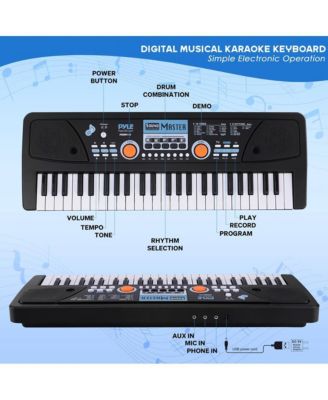 49-Key Digital Karaoke Keyboard - Portable Electronic Piano with Rechargeable Battery & Microphone (PKBRD4113
