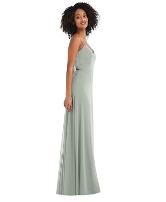 Women's Tie-Back Cutout Maxi Dress with Front Slit