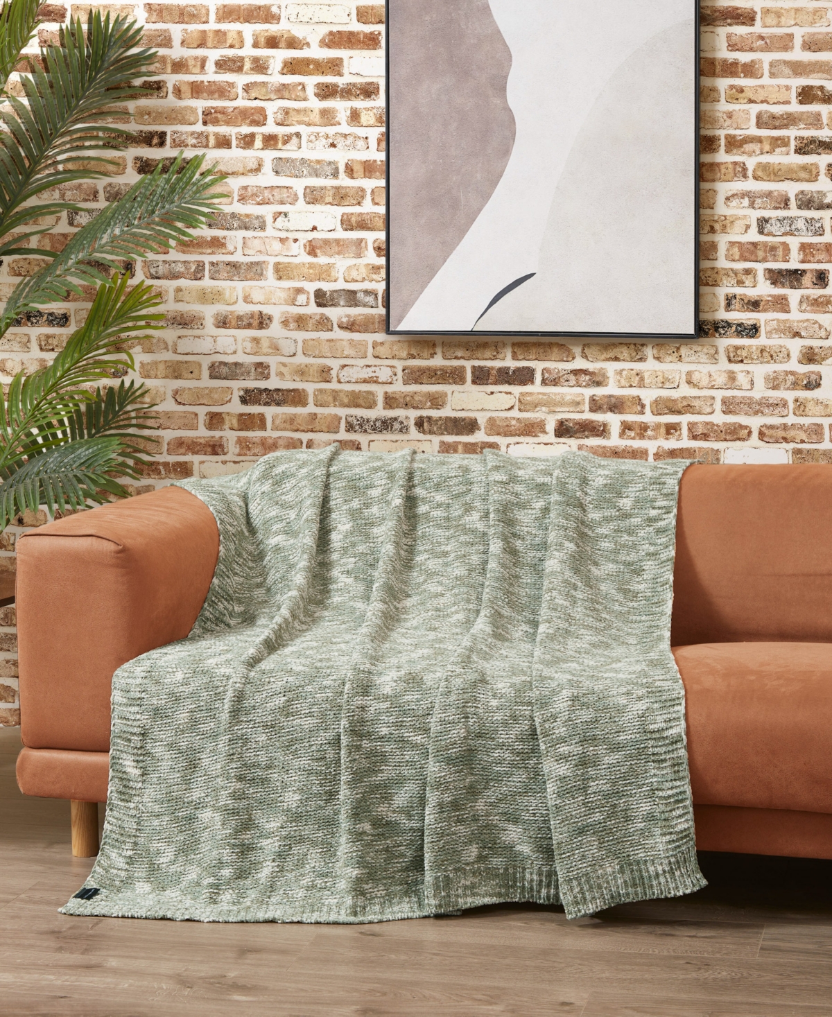 Lucky Brand Logan Chenille Throw, 50" X 70" In Taupe,sage