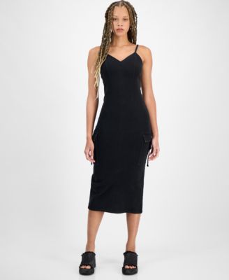 Tinseltown - Juniors' Sleeveless Cargo Bodycon Dress