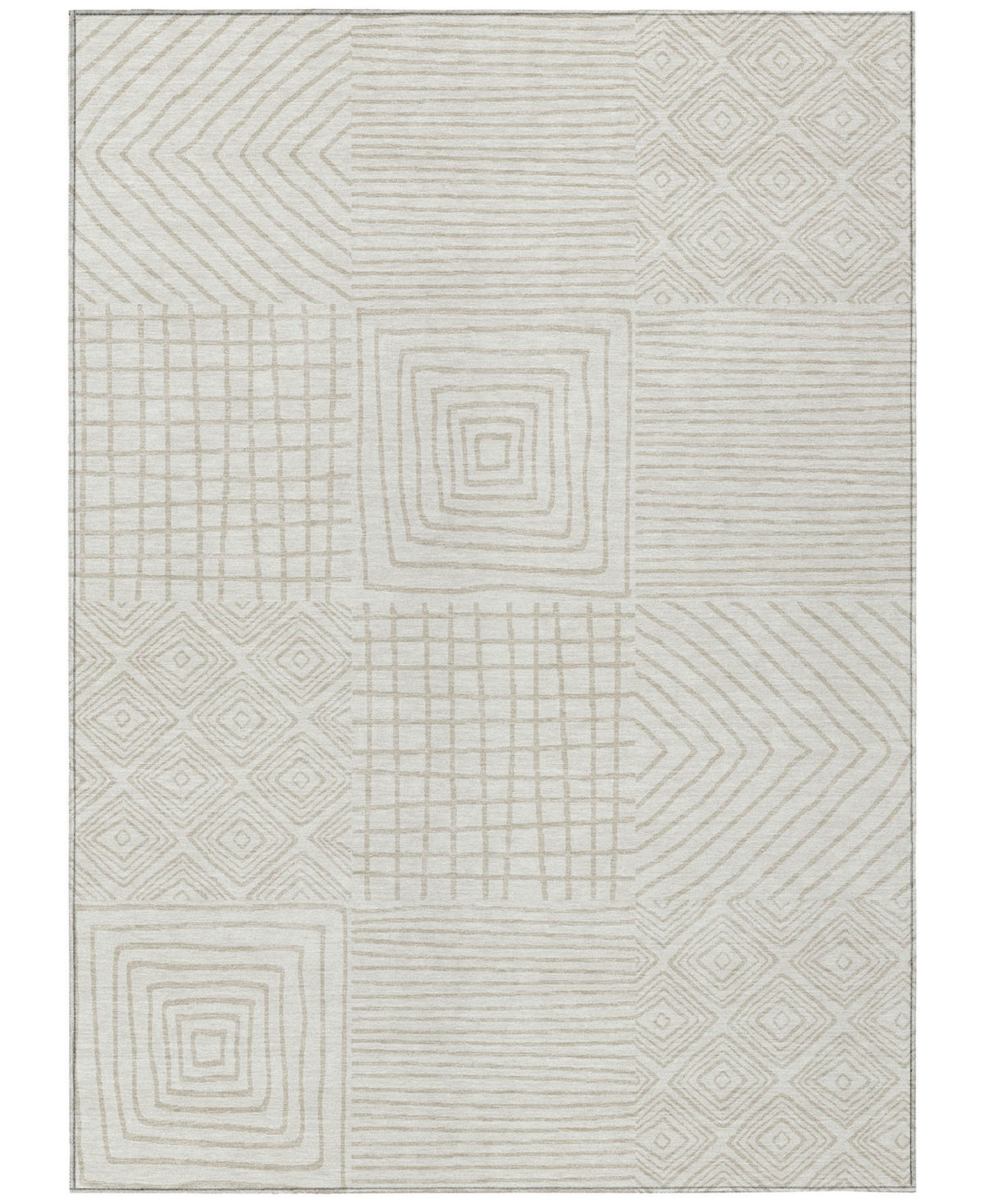 Addison Chantille Machine Washable Acn1044 5'x7'6" Area Rug In Ivory