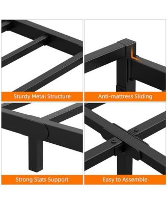 Full Size Metal Platform Bed Frame with Steel Slat Support