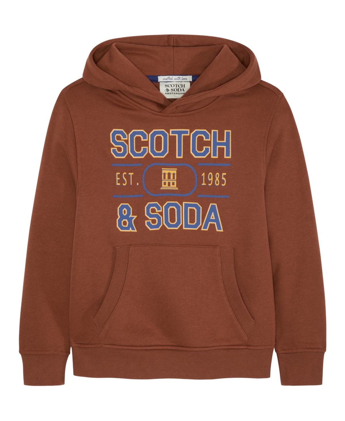 Scotch & Soda Big Boys Graphic Fleece Hoodie In Night Owl