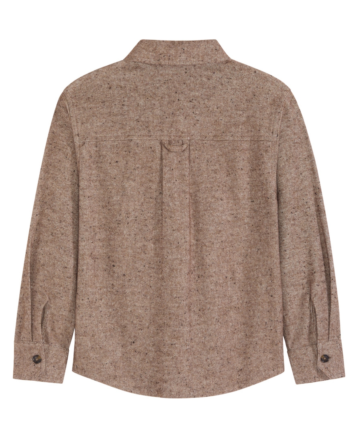 Scotch & Soda Big Boys Long Sleeve Button Up Shirt In Coffee