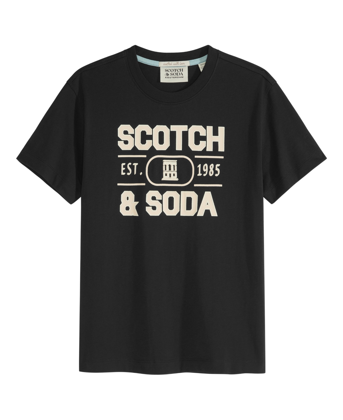 Scotch & Soda Big Boys Short Sleeve Graphic Tee In Black