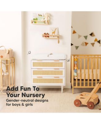 2pk Soothe Changing Pad Covers for Girl, Boy, Soft Cotton Contoured Diaper Changing Table Pad Covers