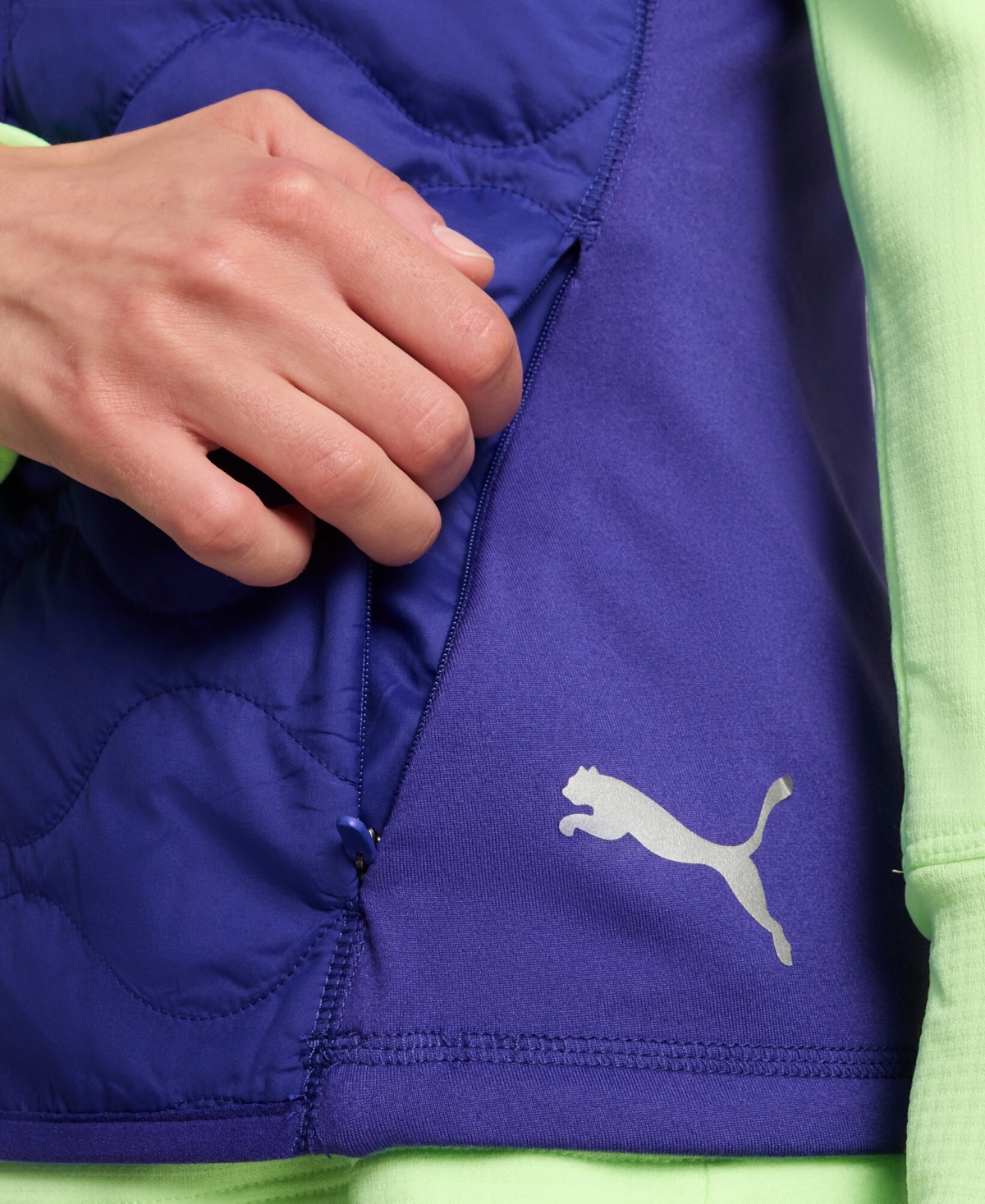 Puma Run Cloudspun Wrmlbl Women's Padded Running Vest In Blue