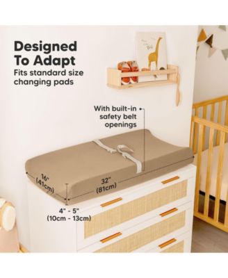 2pk Soothe Changing Pad Covers for Girl, Boy, Soft Cotton Contoured Diaper Changing Table Pad Covers