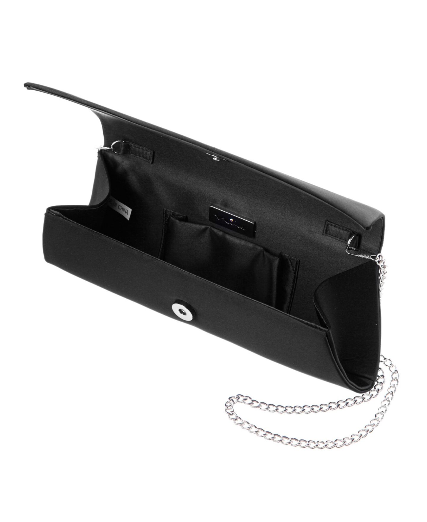 Женский клатч Nina Curved Flap Slim Magnetic Clutch, цвет: Чёрный — фото 4